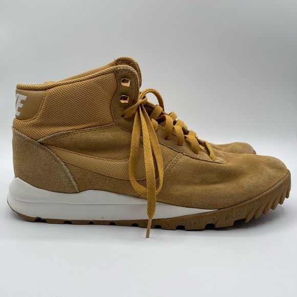 Men’s Nike Hoodland Wheat Tan Suede Sneaker Boots, Size 12 BNIB - 654888-727 - Picture 1 of 8